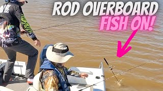 Fishing rod overboard | Fish on! | Yellowbelly fishing