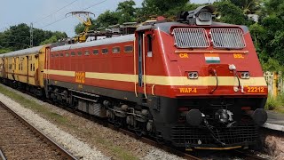 Freshly Painted Bsl Bhusaval Wap4 22212 Leads Sabari Express Ex. Wap6