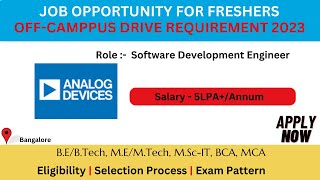 Analog Devices is Hiring | Fresher Can Apply | Off Campus drive #jobswithshubham