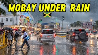 Sudden Heavy Rain in Montego Bay Jamaica During tour of the City