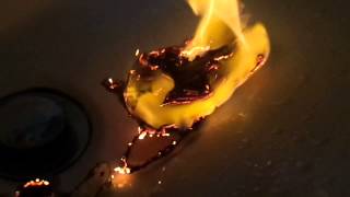 A tissue paper of  being Burned