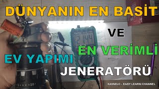 EV YAPIMI BASİT VE VERİMLİ JENERATÖR YAPIMI - VERİMLİ JENERATÖR NASIL YAPILIR -EVDE ELEKTRİK ÜRETİMİ