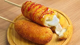 How to Make Potato Cheese Corn Dog :: Korean Street Food