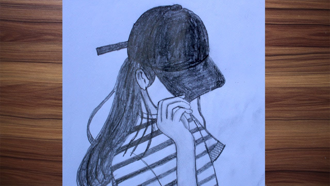 Hidden face drawing How to draw a girl with cap very easy Pencil