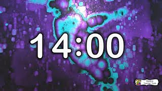 14 Minute Timer ⏱️ | Background Music | Calm Aqua &amp; Purple Visual Countdown