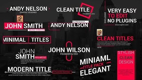 Clean Title Lower Thirds After Effects Templates