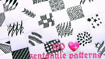 💯 100 Zentangle / Doodle Patterns step by step | Karthika Loves DIY