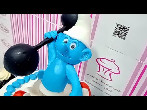 smurf-3d-topper-cake-|-fondant-cake-|-design-ideas