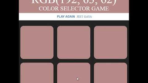 COLOR GAME PROJECT(Using html, css, javascript)