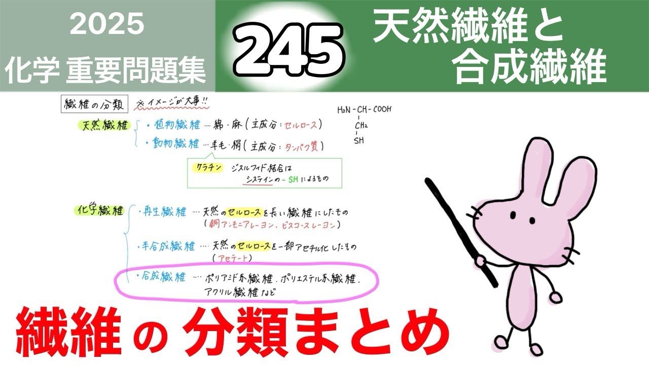 【化学　重要問題集2025 解説】245 天然繊維と合成繊維