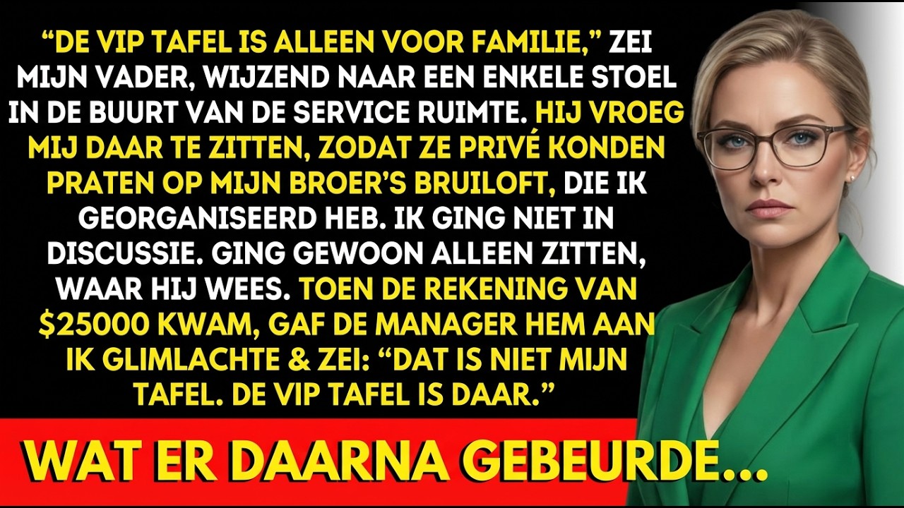 Mijn vader grijnsde ‘VIP-tafels alleen voor familie’ op de bruiloft — tot de manager naar mij keek.