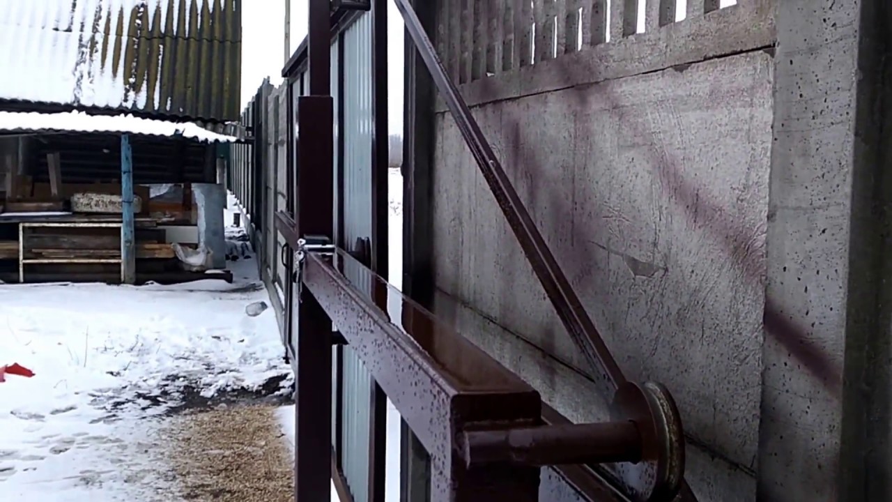 Откатные ворота со средней балкой своими руками чертежи фото и видео