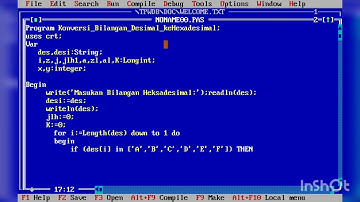 PROGRAM PASCAL KONVERSI BILANGAN DARI DESIMAL KE HEXADESIMAL#Part16