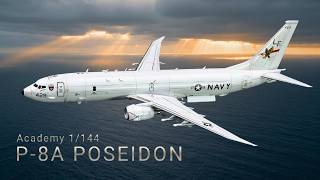 Building Academy's P-8A POSEIDON with tiny Crew in Flight | 1/144 scale | Full Build (4K)