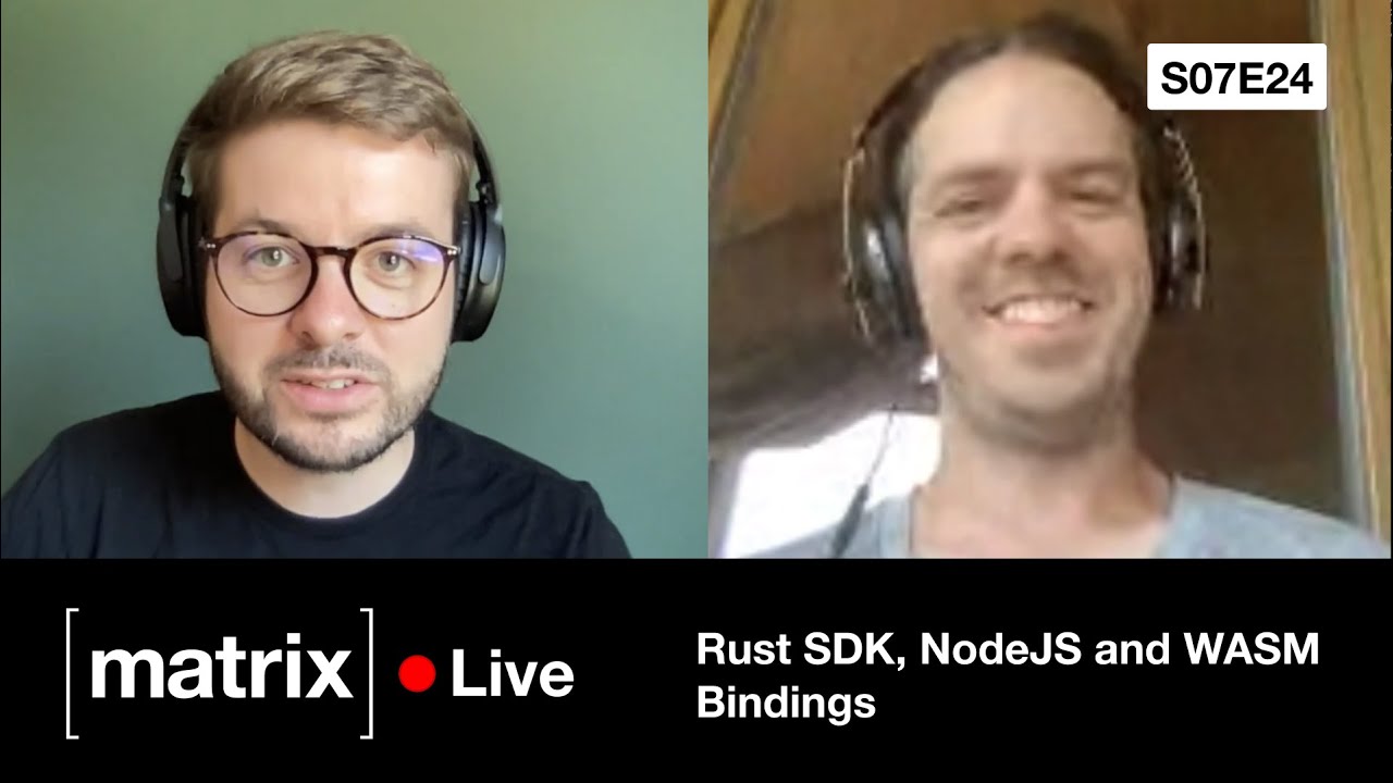 Matrix Live S07E24 — NodeJS and WASM Bindings for the Rust SDK - YouTube