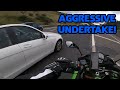 Aggressive Undertake! UK Bikers vs Crazy, Angry Drivers and Bad People #118