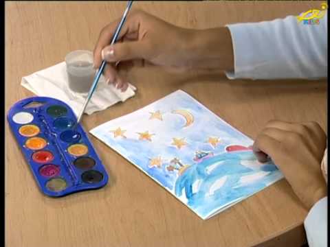 كيف نرسم لوحة للبحر بالألوان المائية ؟ - أشكال وألوان ( تيلي لوميار ) -  YouTube