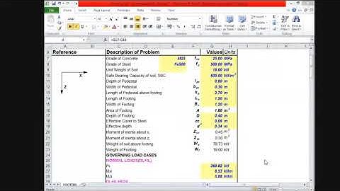 How to Prepare Excel Sheet for Foundation Design