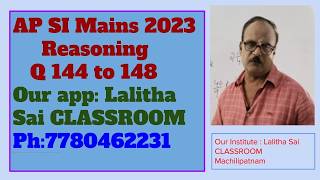 Q 144   148 Reasoning AP SI Mains 2023