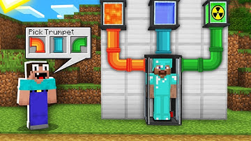 Minecraft NOOB vs PRO: NOOB MUST CHOOSE RIGHT TRUMPET TO TRANSFORMATION NOOB TO PRO! 100% trolling