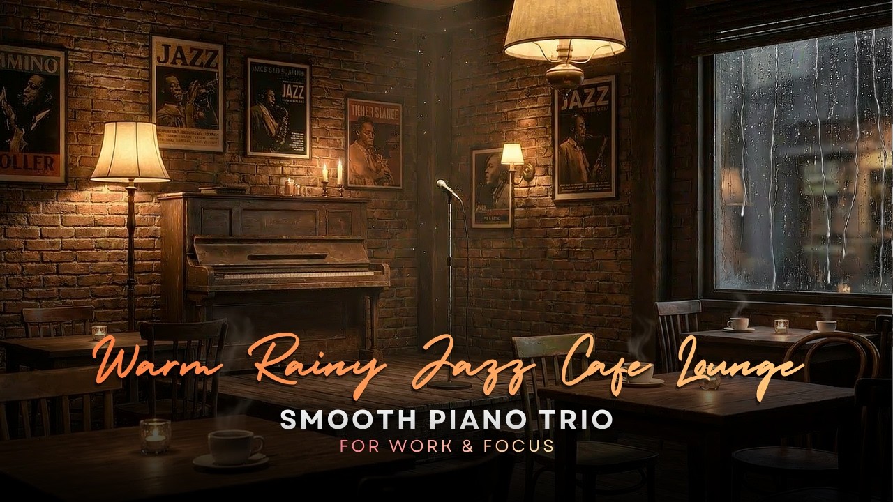Warm Rainy Jazz Cafe Lounge ☕ Smooth Piano Trio for Work & Focus