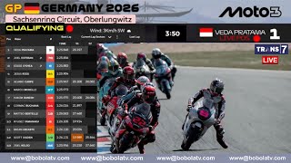 Gaspol Veda 🟢 Trans 7 Races Q2 Moto3 Motogp Sachsenring Germany🇩🇪 Veda Pole Position