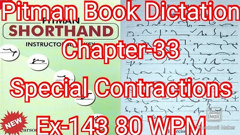 Pitman Shorthand Exercise 143 | 80 wpm | Special Contractions #English_Shorthand
