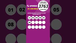 Lotofácil resultado Concurso 3763 16/08/2026