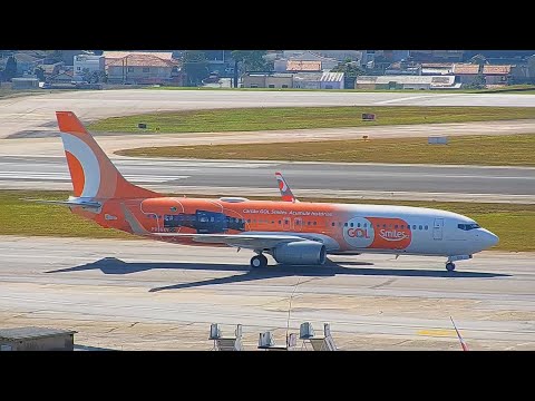 Nova pintura Smiles da Gol é registrada em pouso no Aeroporto de Congonhas