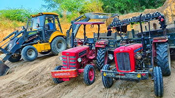 JCB 3dx Xpert Loading Tractor Stuck in Mud Mahindra 575 | Eicher 380 Di | New Holland | Swaraj 855Fe