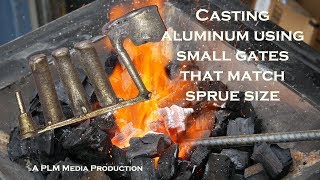 Casting aluminum using small gates that match sprue size