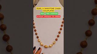PEARL &amp; SANDSTONE CHAIN! GOLDPLATED! WHATSAPP 9895962614 FOR ORDERS! #pearlchain #sandstone