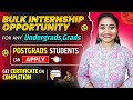 Bulk Internship Opportunity For Students| Winter Internship Program| PWC Student Internship Program