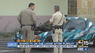 2 suspects on the loose after pursuit ends in Lowe's parking lot