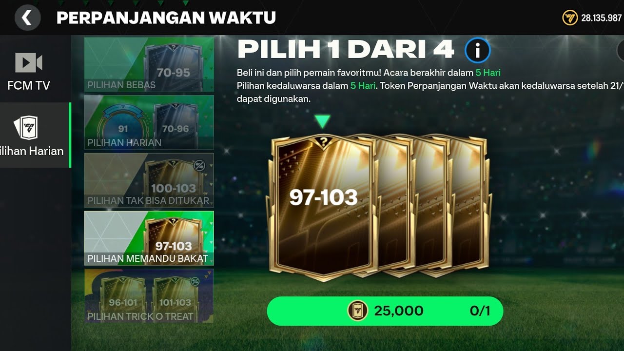 Kalian dapat siapa bolo di pertukaran 25.000 token perpanjangan waktu ...