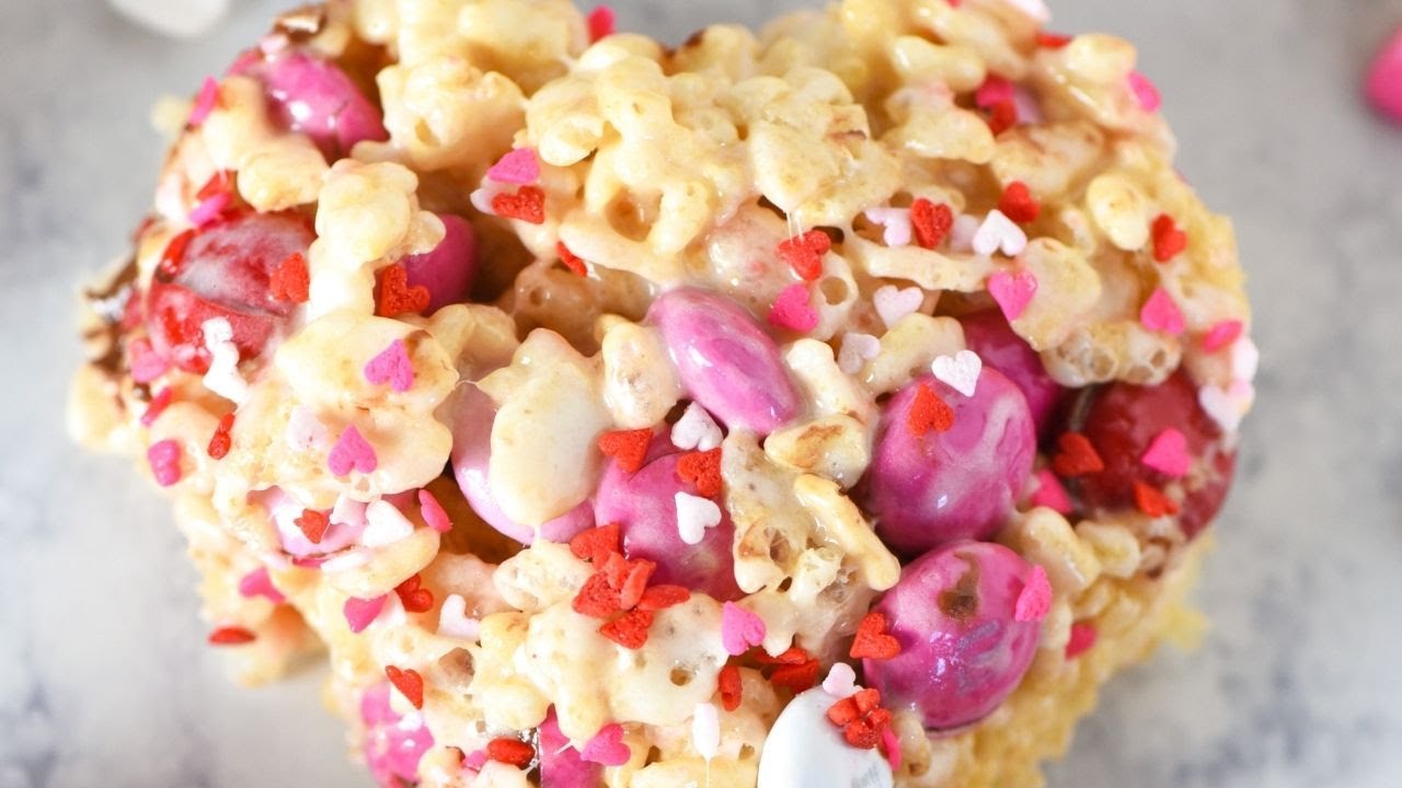 M&M Rice Krispie Treats - rice krispie treats with m&ms