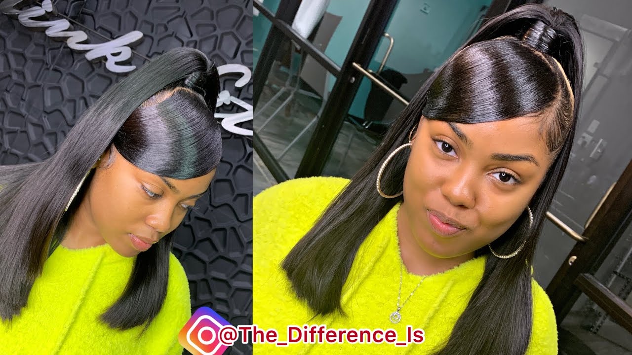 Half Up Half Dwn Side Swoop Bang Protective Quick Weave Hershow Hair Youtube