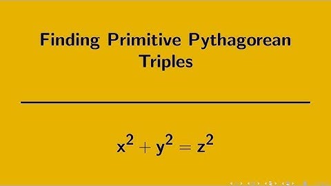 Number Theory | Primitive Pythagorean Triples