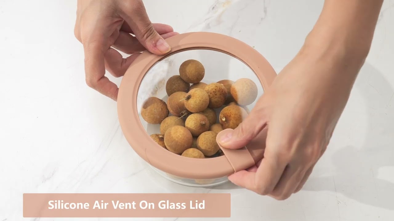 Glass Food Storage Containers with Glass Lids, Microwave Safe Food Container Set, Airtight Food Cont