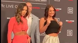 Valerie Loureda Vs. Larkyn Dasch - Media Day Face-Off - Bellator 222 Macdonald Vs. Gracie Rwmma