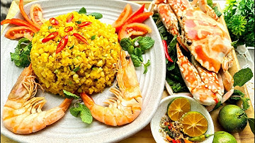 Làm Cơm Chiên Hải Sản Ăn Cùng Tôm Ghẹ Ngon Tuyệt Vời | Making Seafood Fried Rice | Ăn Ngon Sống Vui