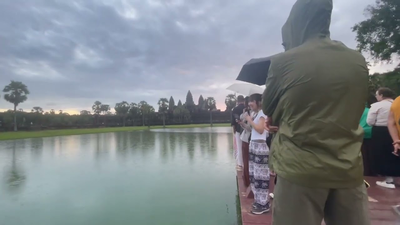 Amazing Angkor Wat temple sunrise in Cambodia.