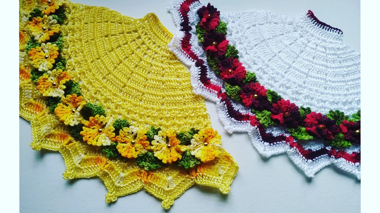 SAIA DE CROCHÊ PARA BONEQUINHA EM PANO DE PRATO 💞🎀