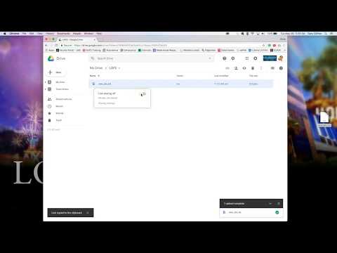 Make Google Folder, upload file, share file with website address link