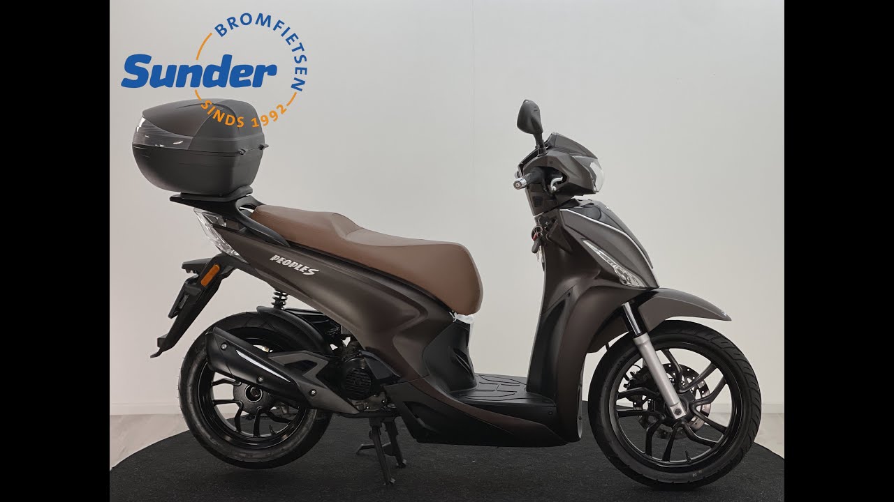 Kymco New People S 50i matt brown 45km bj:2019 8650 km tweedehands scooter  bij Sunder Bromfietsen - YouTube