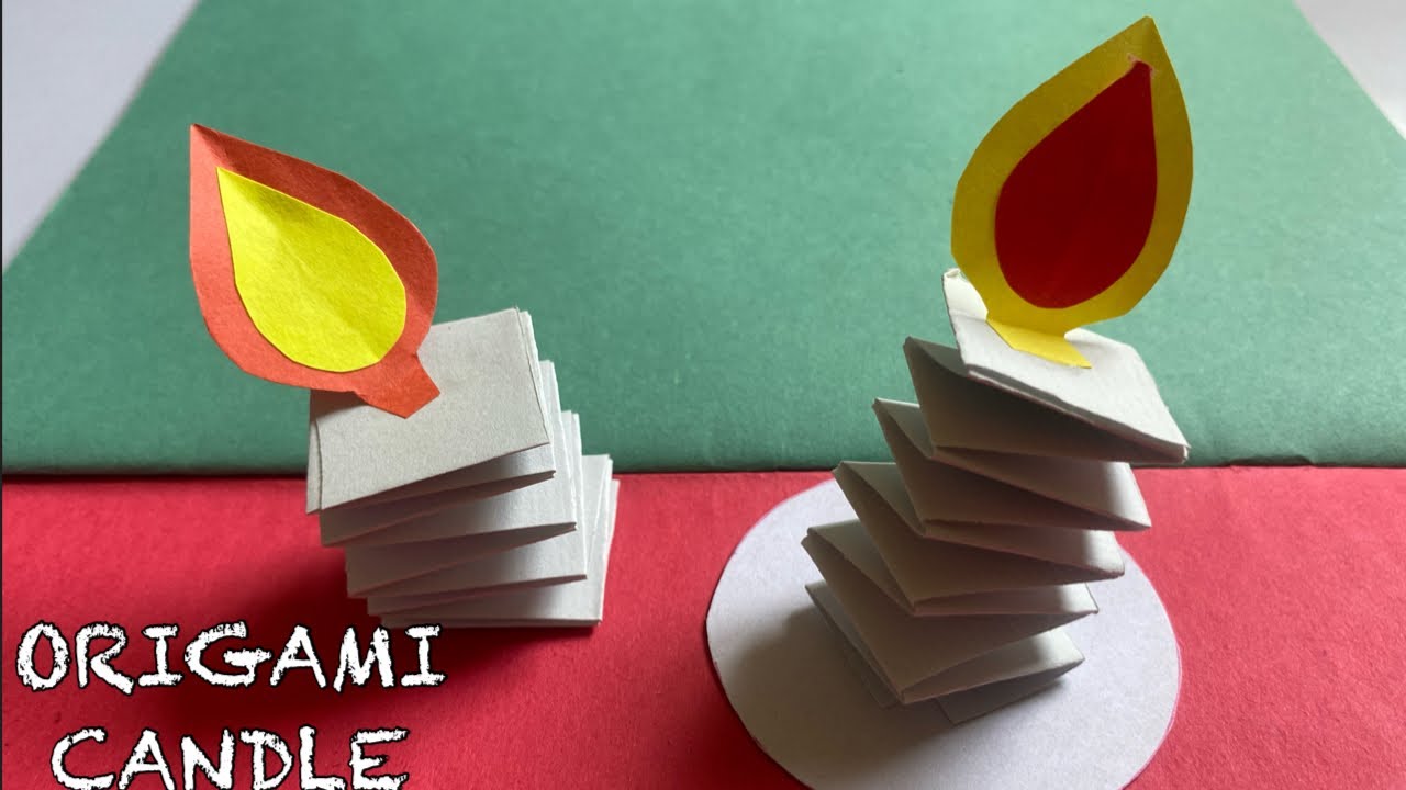 Easy Origami Candle How to make a simple paper candle DIY paper