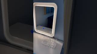 Makeup Vanity Table and Mirror with Wooden Cushioned Stool Set Square Mirror