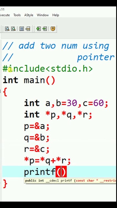 Sum of two numbers using pointer in C #shorts - YouTube