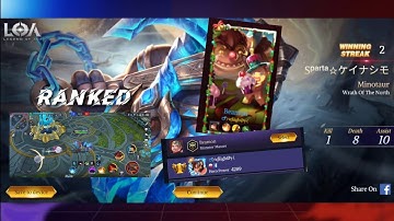 Legend of Ace : (Ranked - Challanger) Minotaur - Wrath Oh The North [Best beamon EU Server 🏆]