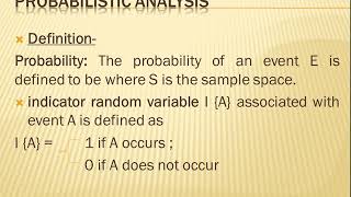 Probabilistic analysis and Amortized analysis